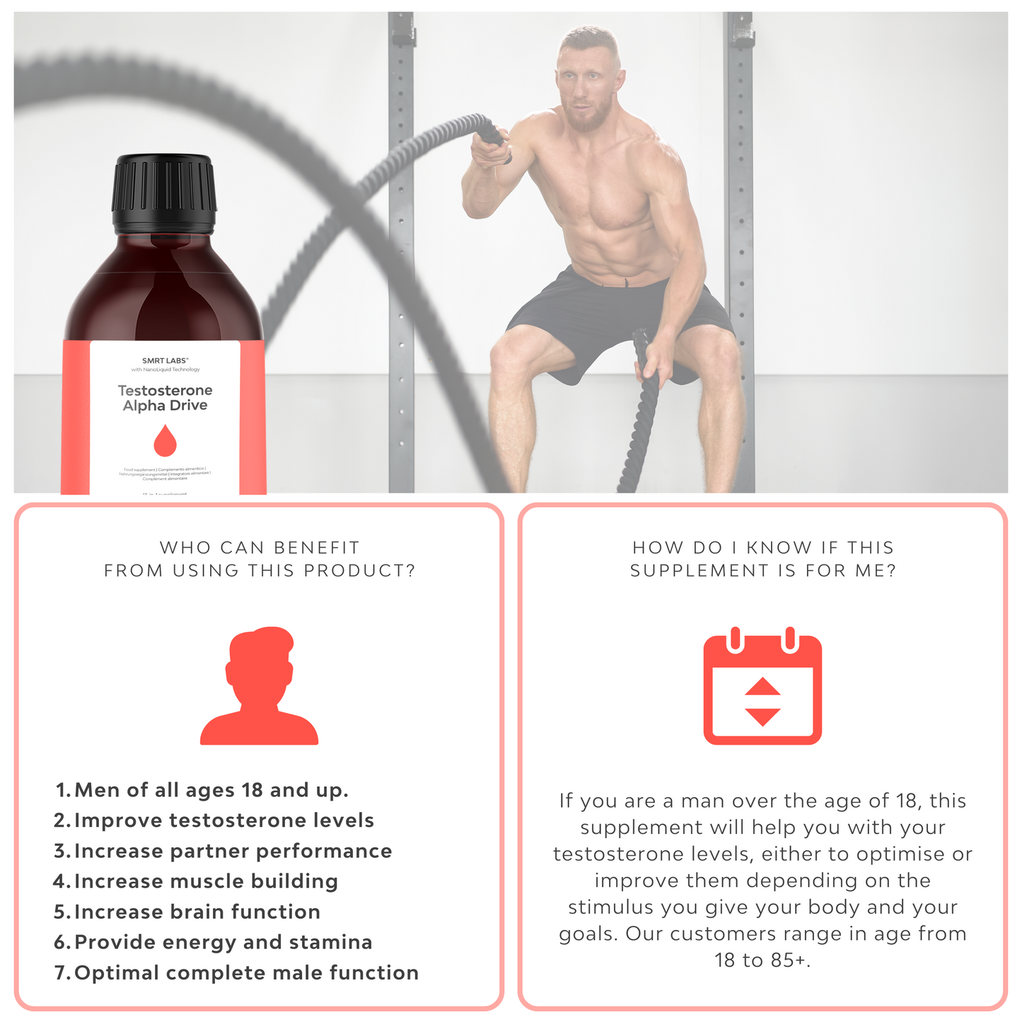 Testosterone Alpha Drive® 13-in-1 | High Potency Naturally Supercharge Testosterone, Sex Drive & Muscle Gain (coming soon)