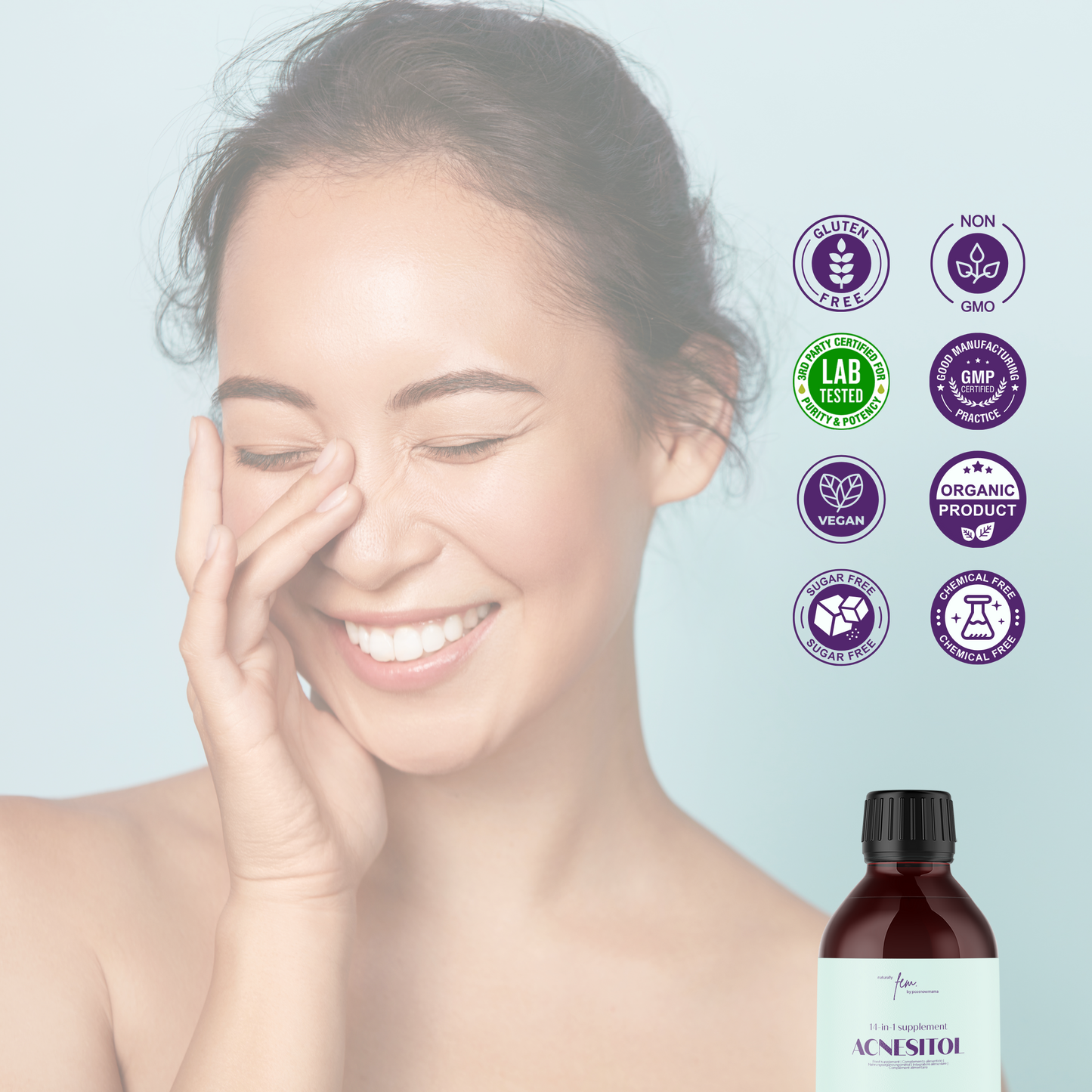 ACNESITOL MINT 3000mg 14-in-1 | Acne & Facial Hair Control