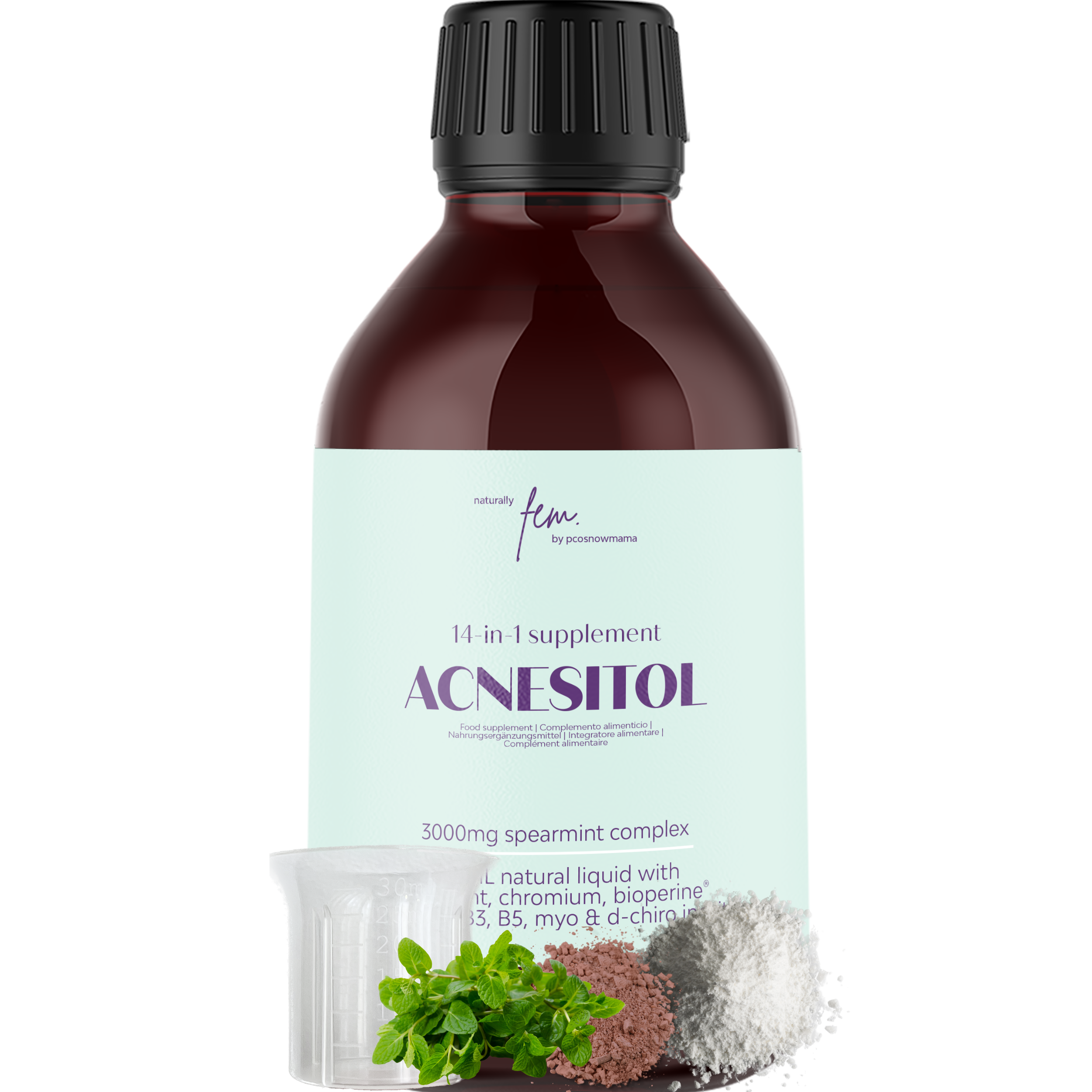 ACNESITOL MINT 3000mg 14in1 Acne & Facial Hair Control QSTA Labs