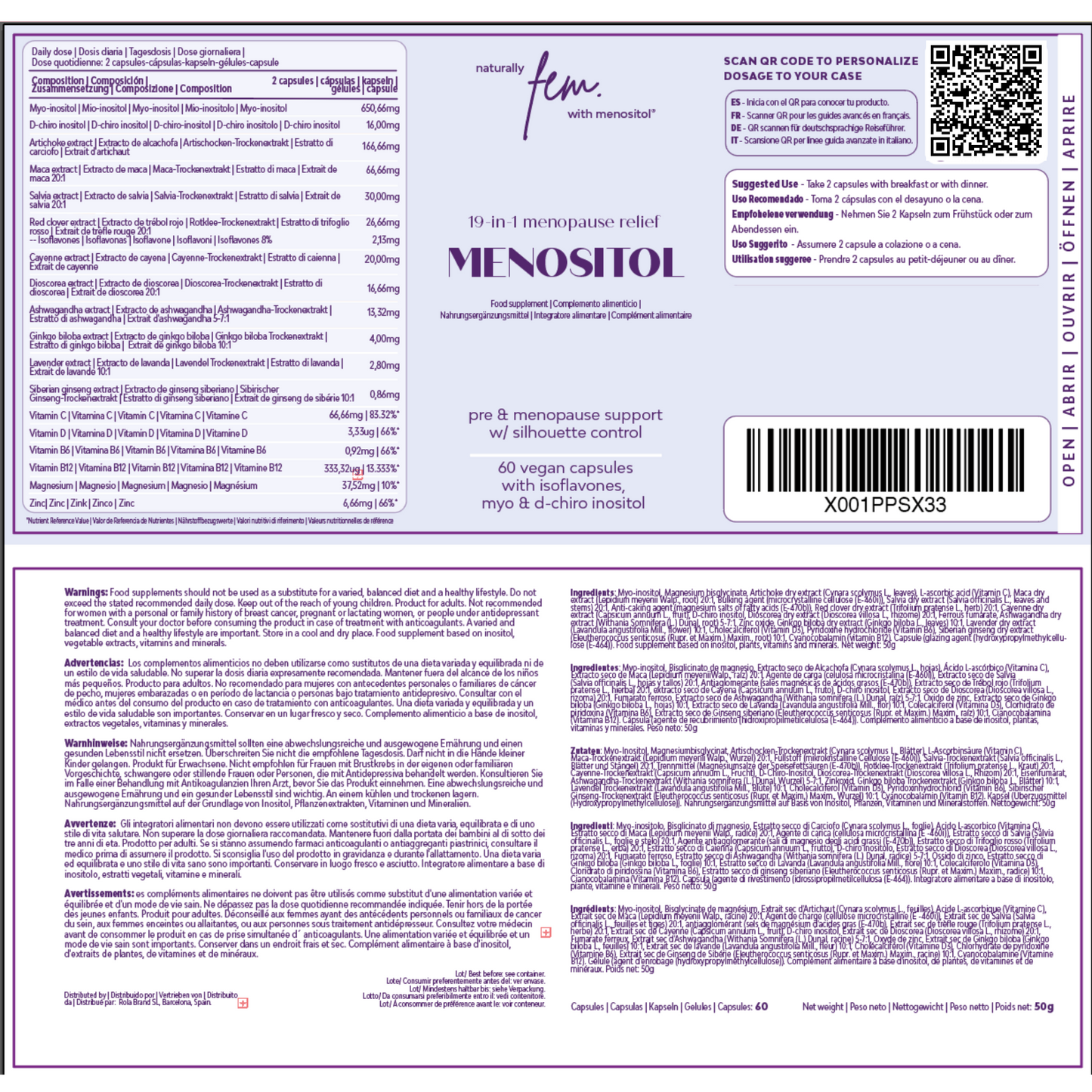 Inositol FEM Menopausia 19 en 1