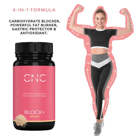 L-Carnitina CARNIPURE® Quemagrasas BLOCK+ | Quemador de grasas + Bloqueador de carbohidratos 90% + Antioxidante + Protector gastrointestinal
