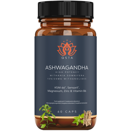 Ashwagandha KSM-66® + Sensoril® | Withanólidos de muy alta potencia al 15%, 20 mg por cápsula